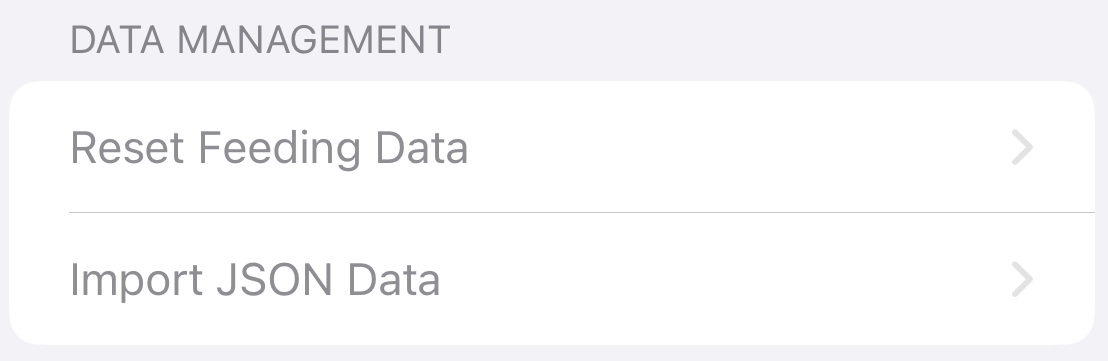 Data Management with Reset and Import options